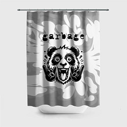 Шторка для душа Garbage рок панда на светлом фоне, цвет: 3D-принт