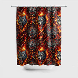 Шторка для душа Волки эпичный паттерн, цвет: 3D-принт