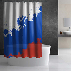 Шторка для душа Российский триколор и герб, цвет: 3D-принт — фото 2