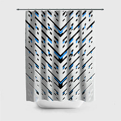 Шторка для душа Black and blue stripes on a white background, цвет: 3D-принт