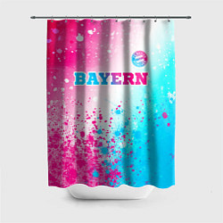 Шторка для душа Bayern neon gradient style посередине, цвет: 3D-принт