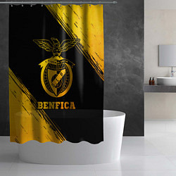 Шторка для душа Benfica - gold gradient, цвет: 3D-принт — фото 2