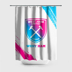 Шторка для душа West Ham neon gradient style, цвет: 3D-принт