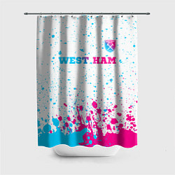 Шторка для душа West Ham neon gradient style посередине, цвет: 3D-принт