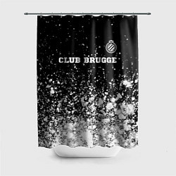 Шторка для душа Club Brugge sport на темном фоне посередине, цвет: 3D-принт