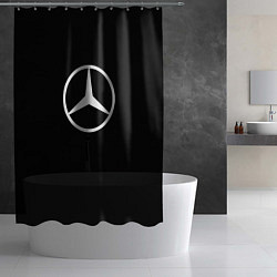 Шторка для душа Mercedes benz logo white, цвет: 3D-принт — фото 2