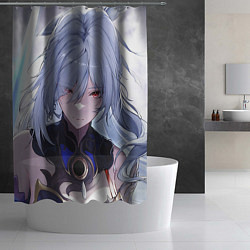 Шторка для душа Honkai Star Rail Jingliu white, цвет: 3D-принт — фото 2