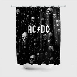 Шторка для душа AC DC - черепа с подтеками, цвет: 3D-принт