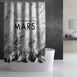 Шторка для душа Thirty Seconds to Mars white graphite, цвет: 3D-принт — фото 2