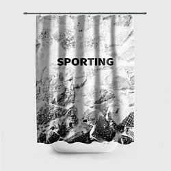 Шторка для душа Sporting white graphite, цвет: 3D-принт