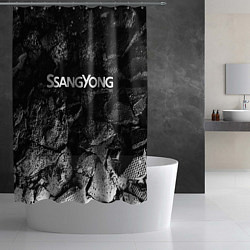 Шторка для душа SsangYong black graphite, цвет: 3D-принт — фото 2