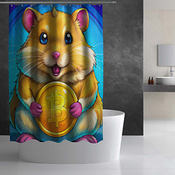 Шторка для душа Хомячок и коины, цвет: 3D-принт — фото 2