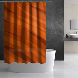 Шторка для душа Тёмный оранжевый полосами, цвет: 3D-принт — фото 2