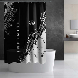 Шторка для душа Инфинити: следы от шин, цвет: 3D-принт — фото 2