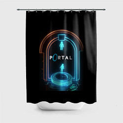 Шторка для душа Portal neon style logo, цвет: 3D-принт