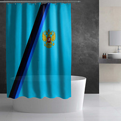 Шторка для душа Россия спортивная геометрия, цвет: 3D-принт — фото 2