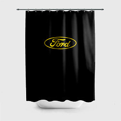 Шторка для душа Ford logo yellow, цвет: 3D-принт