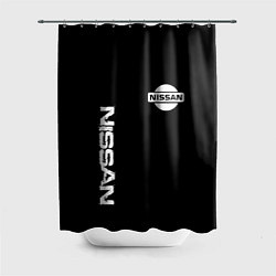 Шторка для душа Nissan logo white auto, цвет: 3D-принт