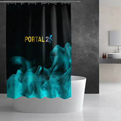 Шторка для душа Portal fire blue, цвет: 3D-принт — фото 2