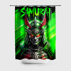 Шторка для душа Samurai green, цвет: 3D-принт