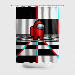 Шторка для душа Among us games optical chessboard, цвет: 3D-принт