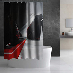Шторка для душа Футуристичный пейзаж в стиле авангард, цвет: 3D-принт — фото 2