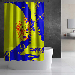 Шторка для душа Samurai logo yellow fire, цвет: 3D-принт — фото 2