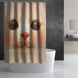 Шторка для душа Кот с большими глазами - big picture, цвет: 3D-принт — фото 2