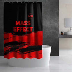 Шторка для душа Mass Effect - red gradient посередине, цвет: 3D-принт — фото 2