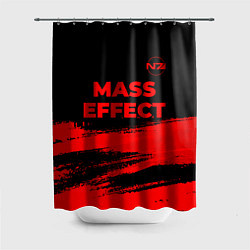 Шторка для душа Mass Effect - red gradient посередине, цвет: 3D-принт