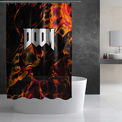 Шторка для душа Doom red lava, цвет: 3D-принт — фото 2