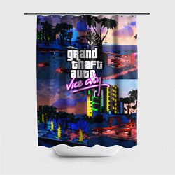 Шторка для душа GTA vice city коллаж, цвет: 3D-принт