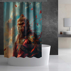 Шторка для душа Wukong на фоне лепестков, цвет: 3D-принт — фото 2