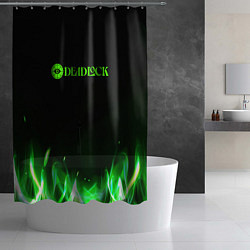 Шторка для душа Deadlock logo зеленый огонь, цвет: 3D-принт — фото 2
