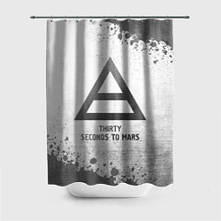 Шторка для душа Thirty Seconds to Mars - white gradient, цвет: 3D-принт