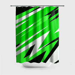 Шторка для душа Geometry stripes green, цвет: 3D-принт