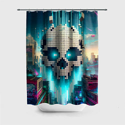 Шторка для душа Minecraft skull - ai art fantasy, цвет: 3D-принт