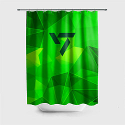 Шторка для душа Seventeen green poly, цвет: 3D-принт