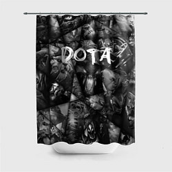 Шторка для душа Dota 2 - мозаика из персонажей игры, цвет: 3D-принт