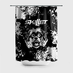 Шторка для душа Skillet рок пес, цвет: 3D-принт