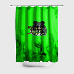 Шторка для душа Monster Hunter fire green, цвет: 3D-принт