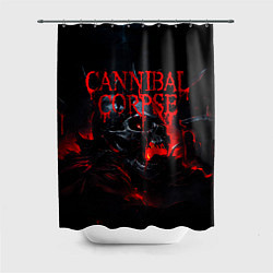 Шторка для душа Cannibal Corpse кровавый череп, цвет: 3D-принт