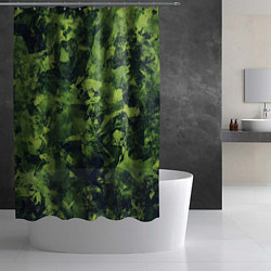 Шторка для душа Камуфляж армейский зеленый, цвет: 3D-принт — фото 2