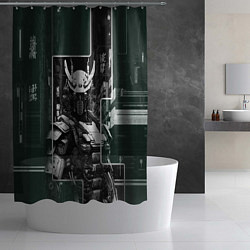 Шторка для душа Футуристичный боевой андроид, цвет: 3D-принт — фото 2