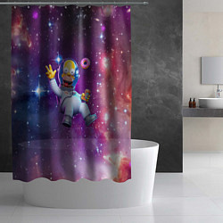 Шторка для душа Homer Simpson in space - ai art, цвет: 3D-принт — фото 2