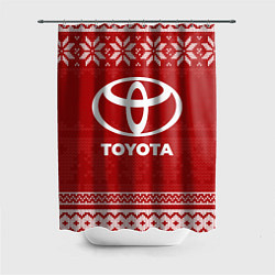 Шторка для душа Новогодний Toyota, цвет: 3D-принт