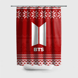 Шторка для душа Новогодний BTS, цвет: 3D-принт