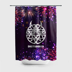 Шторка для душа Праздничный Disturbed, цвет: 3D-принт