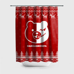 Шторка для душа Новогодний Danganronpa с оленями, цвет: 3D-принт