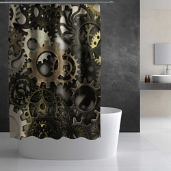 Шторка для душа Шестерёнка, цвет: 3D-принт — фото 2